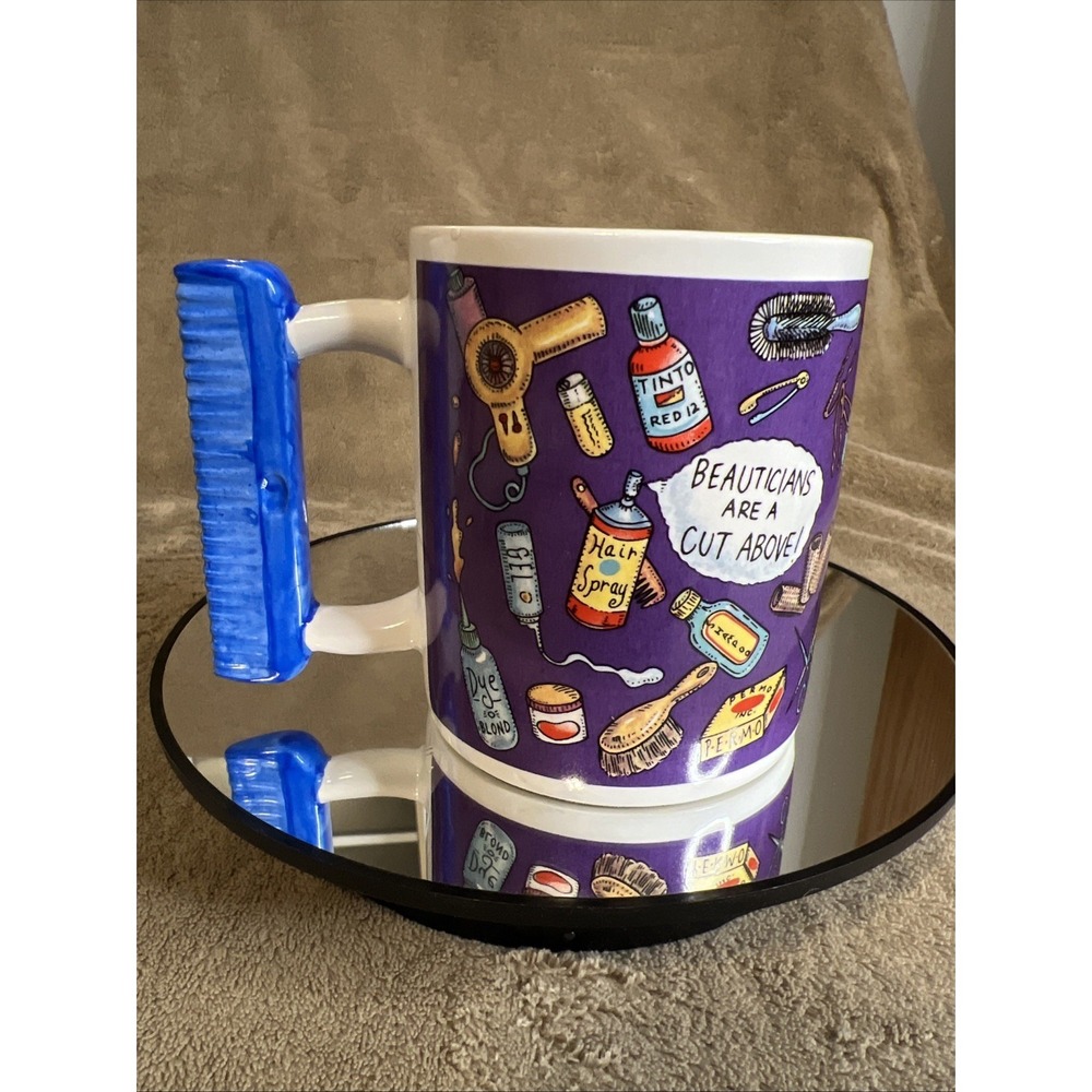 Beauticians Are A Cut Above Coffee Cup Mug With Comb Handle Hairdresser Gift